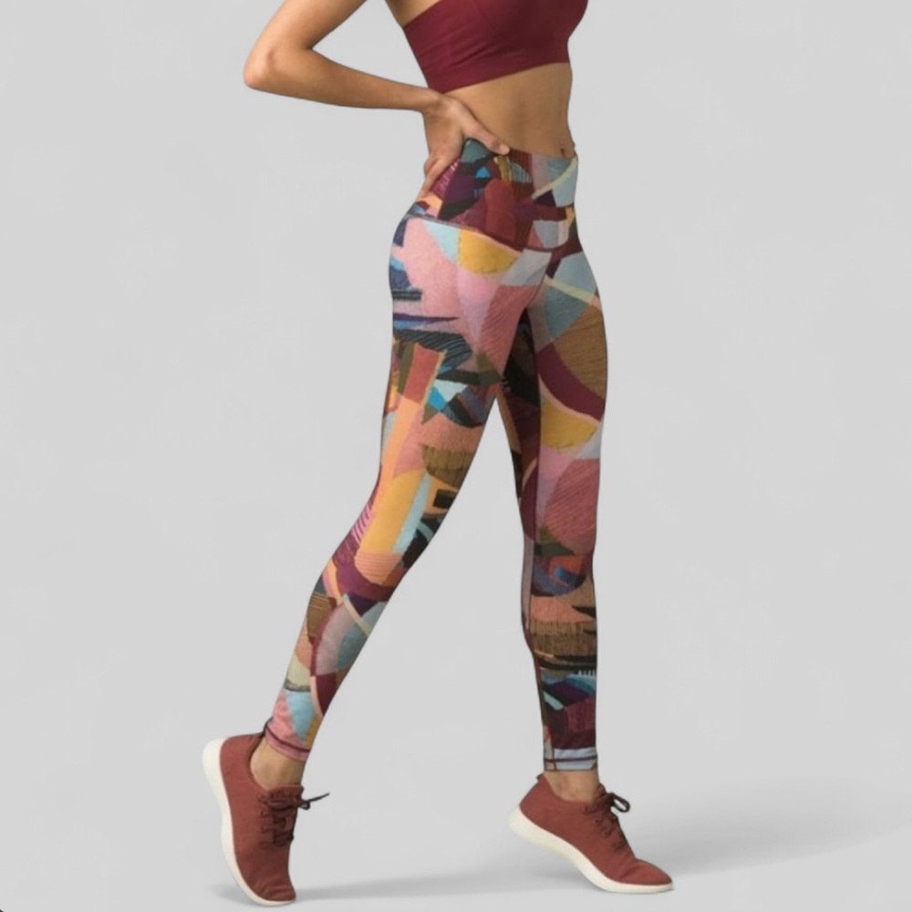 prAna Kimble Leggings in Wine Mix. Women’s Size Medium